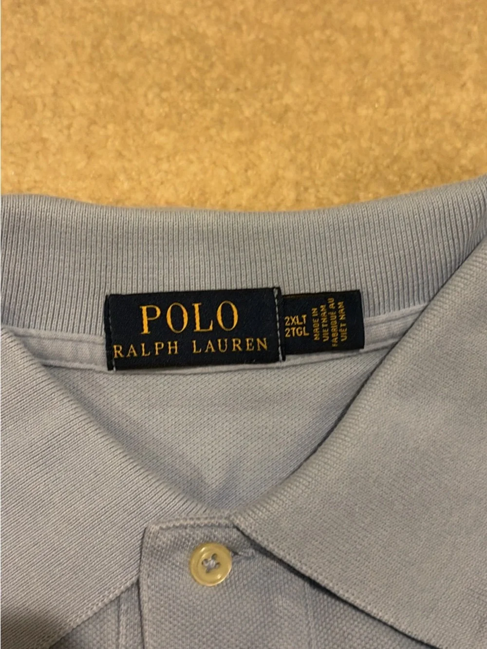 Polo Ralph Lauren Light Blue Polo with Navy Pony sz 2XLT mint condition